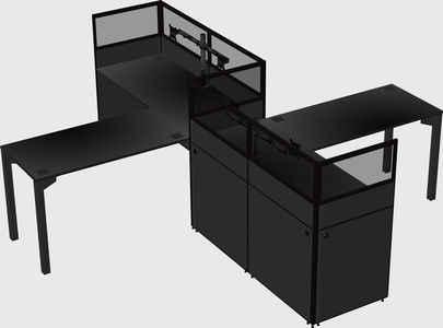 L-shape cubicles