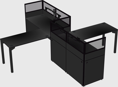 L-shape cubicles