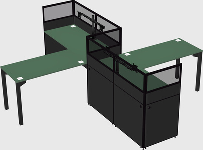 L-shape cubicles