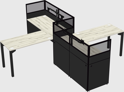 L-shape cubicles