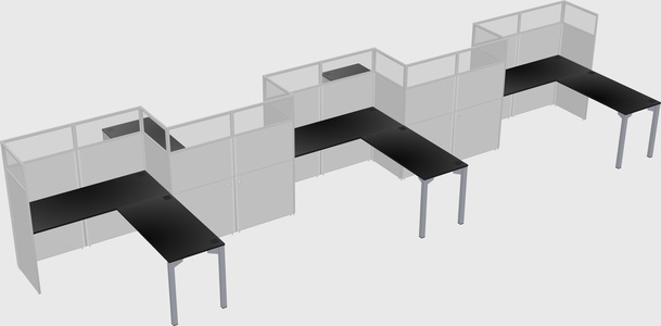 L-shape cubicles