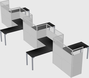 L-shape cubicles