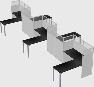 L-shape cubicles