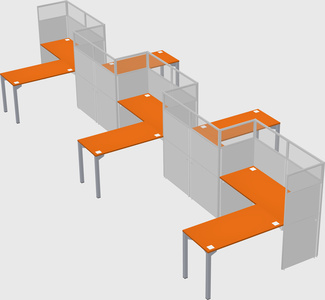 L-shape cubicles