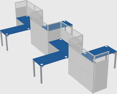L-shape cubicles