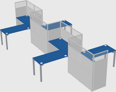 L-shape cubicles