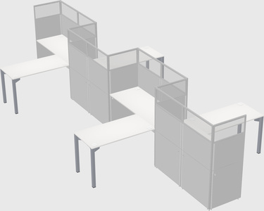 L-shape cubicles