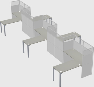 L-shape cubicles