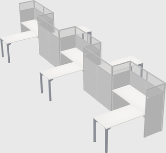 L-shape cubicles
