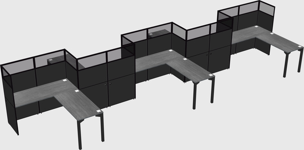 L-shape cubicles