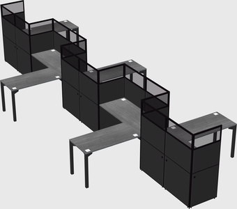 L-shape cubicles