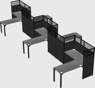 L-shape cubicles
