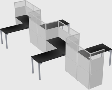 L-shape cubicles