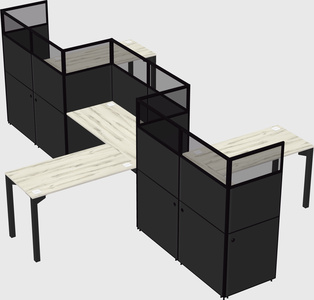 L-shape cubicles
