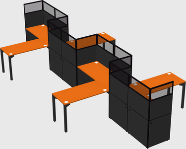 L-shape cubicles