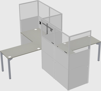 L-shape cubicles