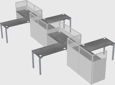L-shape cubicles