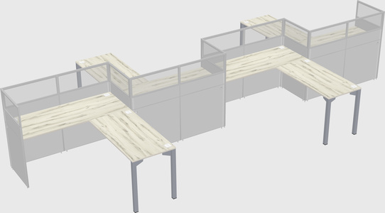 L-shape cubicles