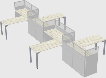 L-shape cubicles