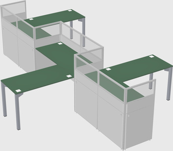 L-shape cubicles
