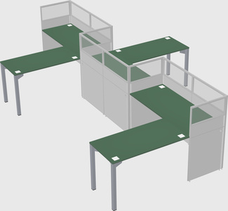 L-shape cubicles
