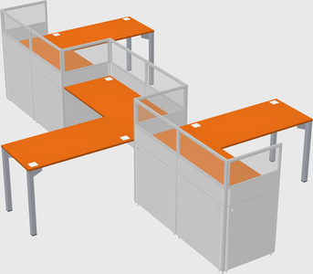 L-shape cubicles