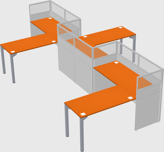 L-shape cubicles
