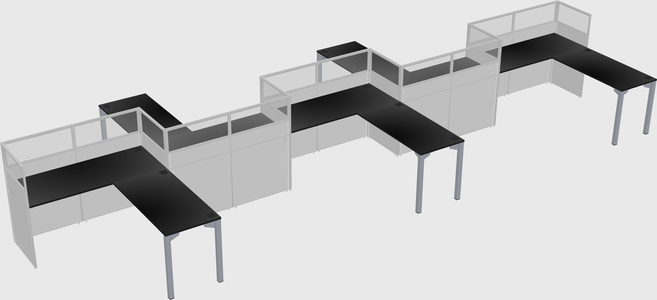 L-shape cubicles
