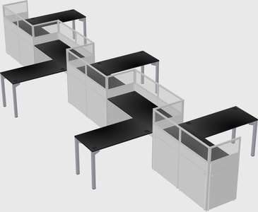 L-shape cubicles