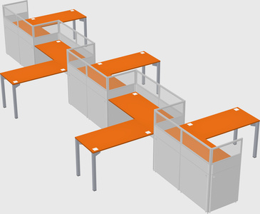L-shape cubicles