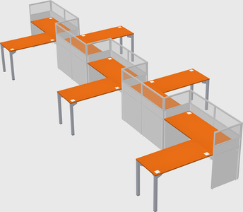 L-shape cubicles