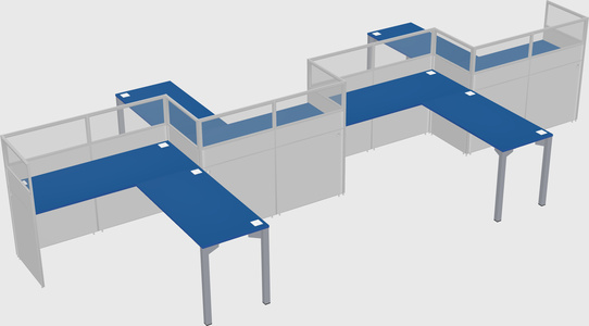 L-shape cubicles