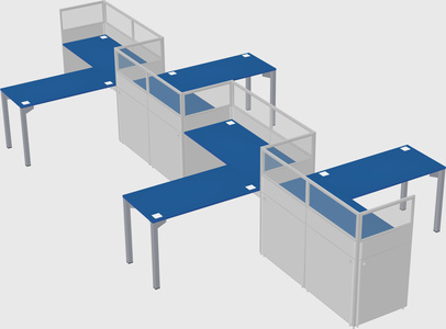 L-shape cubicles