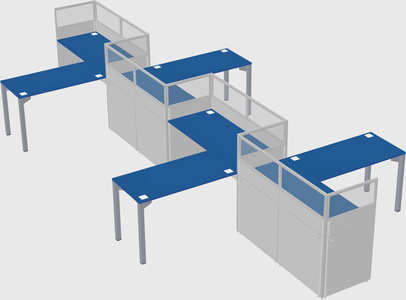 L-shape cubicles