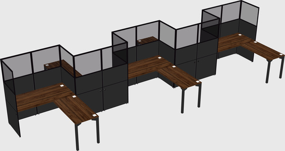 L-shape cubicles
