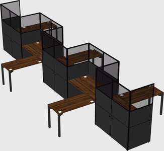 L-shape cubicles