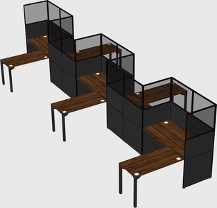 L-shape cubicles