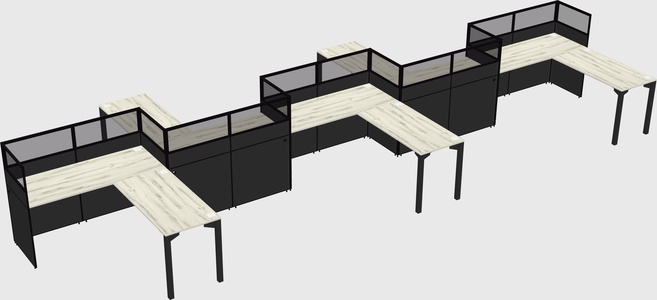 L-shape cubicles