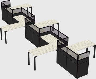 L-shape cubicles