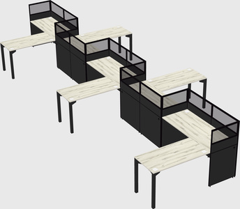 L-shape cubicles