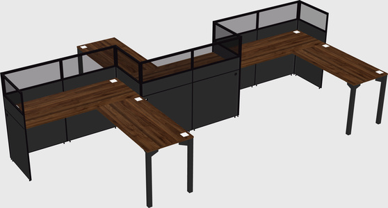 L-shape cubicles
