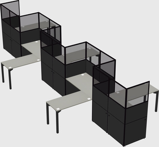L-shape cubicles