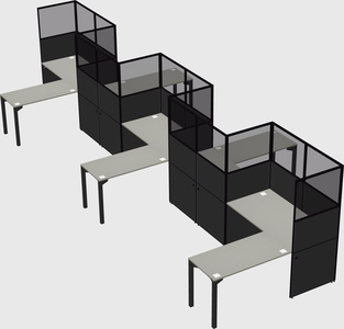L-shape cubicles