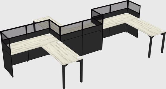 L-shape cubicles
