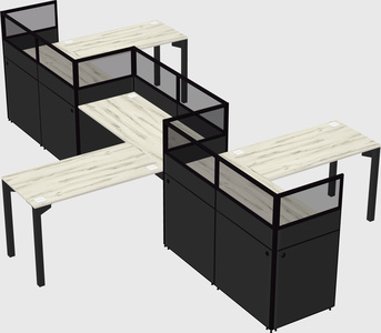 L-shape cubicles