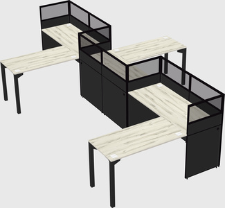 L-shape cubicles