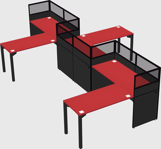 L-shape cubicles