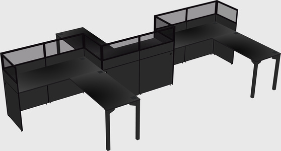 L-shape cubicles