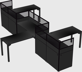 L-shape cubicles