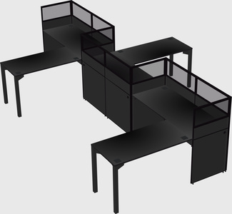 L-shape cubicles